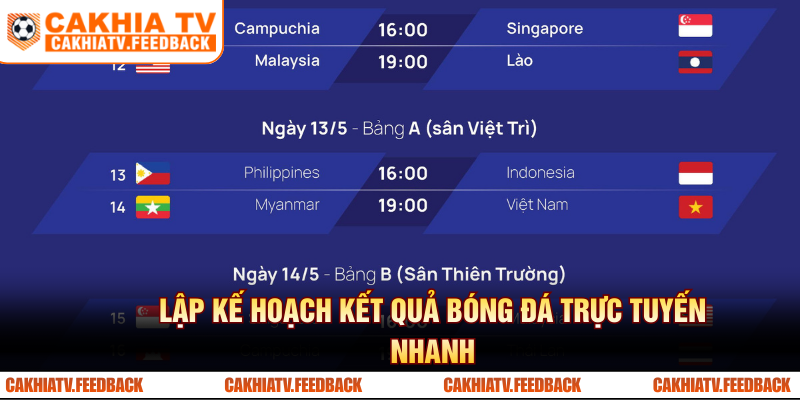 Lập kế hoạch xem trực tiếp bóng đá CakhiaTV thuận tiện